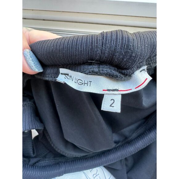 SUN LIGHT Women's Black Taffeta Bubble Hem Parachute Midi Tank Dress Size 2 - Picture 7 of 8